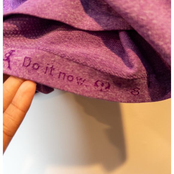 Lululemon Swiftly Tech Purple Gray Short Sleeve Athletic Tee Size 8 - Picture 5 of 5